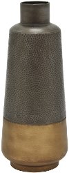 Clearance 17 Inch Two Tone Bronze and Metal Vase