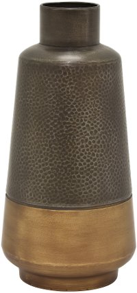 15 Inch Two Tone Bronze and Metal Vase