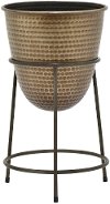 Clearance 19 Inch Bronze Metal Planter with Black Stand