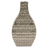 12 Inch Silver Ceramic Vase