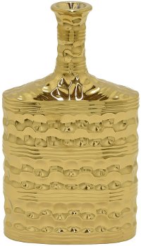Gold Long Neck Ceramic Vase