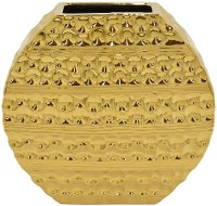10 Inch Gold Oval Ceramic Vase