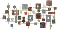 Earth Tone Metal Shapes Wall Decoration
