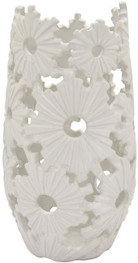 11 Inch Matte White Ceramic Vase