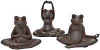 Assorted Bronze Yoga Frog Sculpture