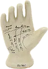 White Phrenology Hand Sculpture