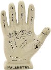 White Phrenology Hand Sculpture