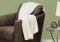 Ivory Ribbed Ultra Soft Faux Fur Transitional Throw Blanket-2