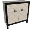 Modern White and Black 2 Door Wood Cabinet with X Handles