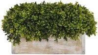 15 Inch Faux Topiary Potted Arrangement In Wooden Box