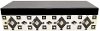 Black and Off-White Inlaid Patterned Wood Box