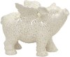 White Winged Ceramic Pig Table Top Sculpture