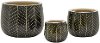 10 Inch Black and Cream Ceramic Planter