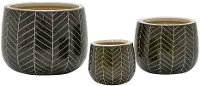 10 Inch Black and Cream Ceramic Planter