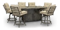 7 Piece Fire Pit Patio Dining Set - Alderbrook