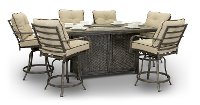 7 Piece Fire Pit Patio Dining Set - Alderbrook-2