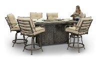 7 Piece Fire Pit Patio Dining Set - Alderbrook-3