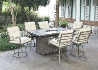 7 Piece Fire Pit Patio Dining Set - Alderbrook-4