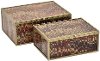 8 Inch Multi Blush Tone Abstract Metal and Glass Box
