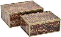8 Inch Multi Blush Tone Abstract Metal and Glass Box