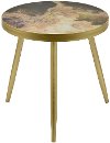 Wooden Decorative Accent Table with Blush Abstract Top