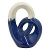 Blue and White Abstract Ceramic Sculpture