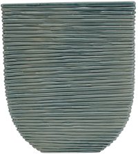 15 Inch Flat Teal Ceramic Vase