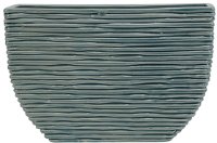 9 Inch Flat Teal Ceramic Vase