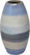 10 Inch Blue and Multi-Color Cone Ceramic Vase