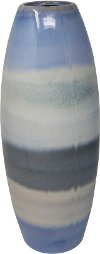 Clearance 14 Inch Blue and Multi Color Cone Ceramic Vase