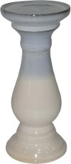 9 Inch Green and White Ceramic Candle Holder