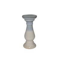 9 Inch Green and White Ceramic Candle Holder