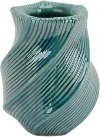 7 Inch Turquoise Ceramic Vase with Wave Pattern