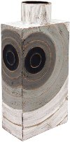 15 Inch Distressed Gray Modern Metal Box Vase