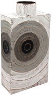 19 Inch Distressed Gray Modern Metal Box Vase