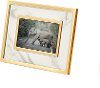 White Marble-Look Photo Frame with Gold Detailing