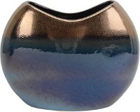 9 Inch Copper and Blue Ombre Ceramic Vase