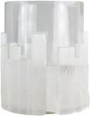 5 Inch White Glass Selenite Candle Holder