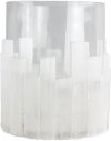 Clearance 8 Inch White Glass Selenite Candle Holder