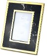 Black Marble-Look Photo Frame with Gold Detailing