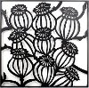 Clearance Black Metal Square of Flowers Wall Decor