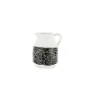 Clearance Ivory and Black Ceramic Pitcher with Geometric Design