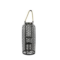 32 Inch Black Metal Cylinder Lantern