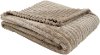 Beige Ribbed Ultra Soft Faux Fur Transitional Throw Blanket