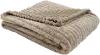 Beige Ribbed Ultra Soft Faux Fur Transitional Throw Blanket