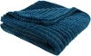 Blue Ribbed Ultra Soft Faux Fur Transitional Throw Blanket