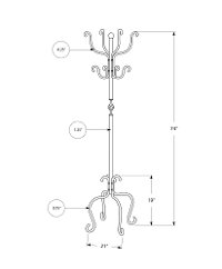 Black Metal Traditional Coat Rack-3