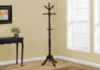 Dark Cherry Wood Traditional Coat Rack
