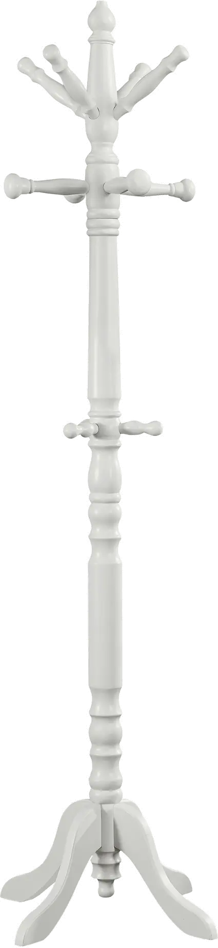 Antique White Wood Traditional Coat Rack-3