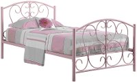 Casual Traditional Pink Twin Metal Bed-3